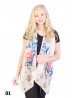 Multi-way Floral Chiffon Shawl W/ Button